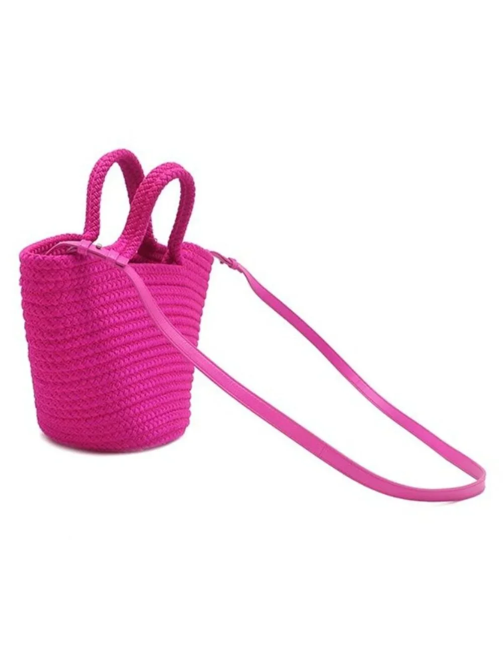 Balenciaga 2-Way Bag Ibiza Basket Bag Nylon Leather Pink Silver Vivid Handbag